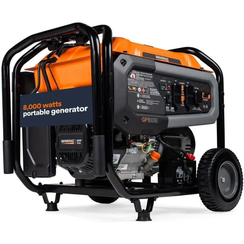 Generac GP8000E 8000 Watt Portable Generator with Electric Start & COsense