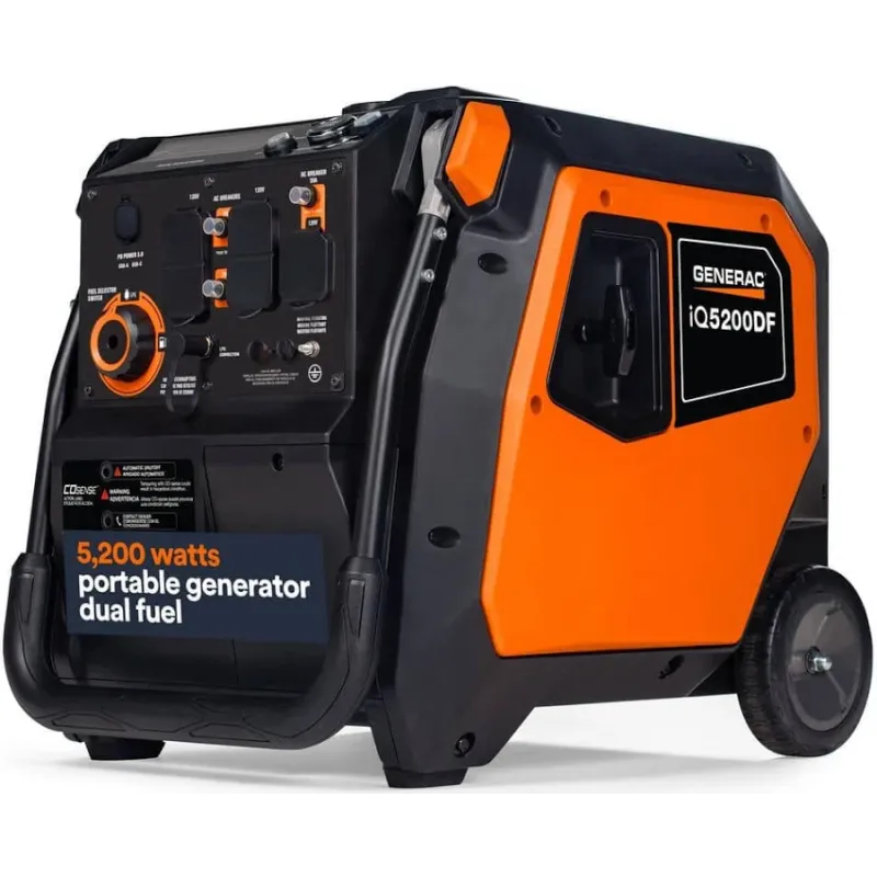 Generac IQ5200DF 5200W Dual Fuel Inverter Generator with Electric Start