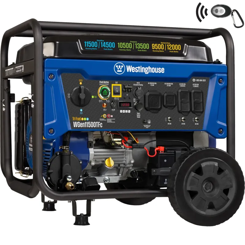 Westinghouse WGen11500TFc Tri-Fuel Portable Generator with CO Sensor