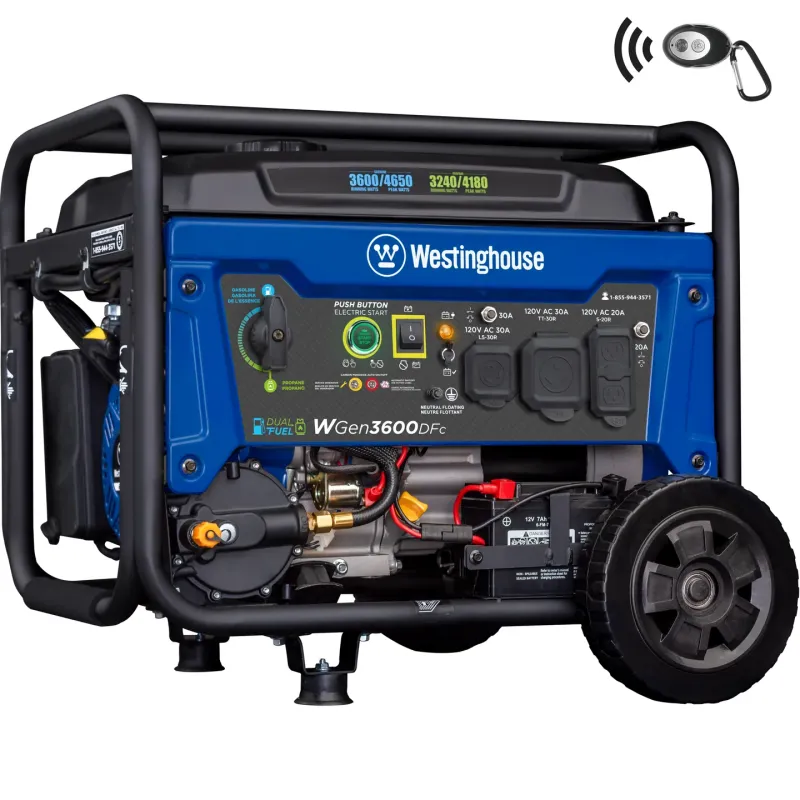 Westinghouse WGen3600DFc Dual-Fuel Portable Generator