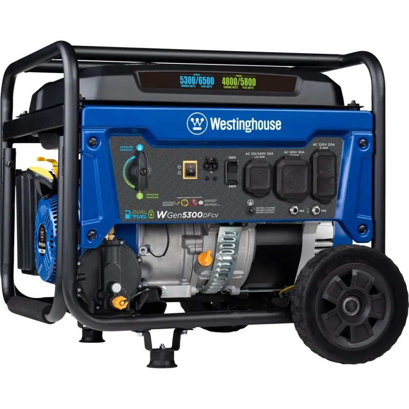 Westinghouse WGen5300DFcv Dual-Fuel Portable Generator